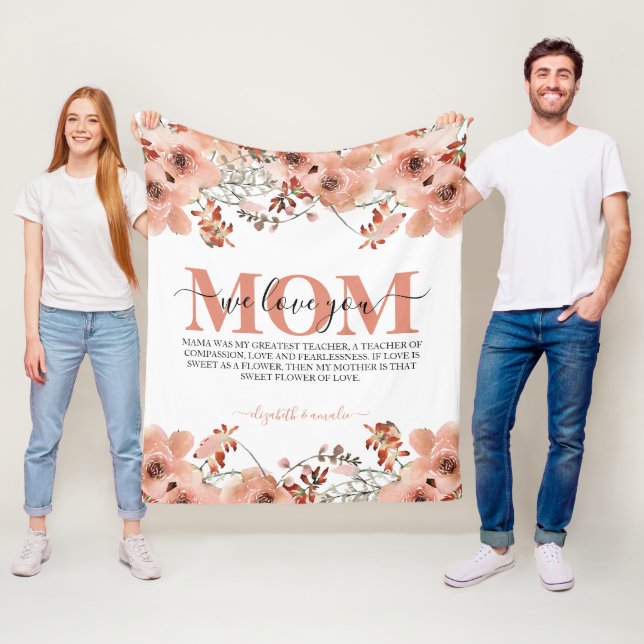 Couverture Polaire Poche Rustique personnalisée Aquarelle Brown Fleur (En situation)