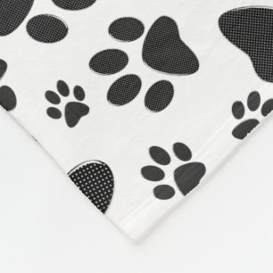 Couverture Polaire Poches de chien noir et blanc Poka Dot