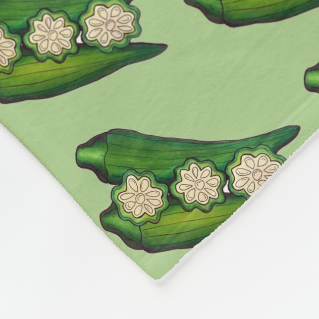 Couverture Polaire Pods Okra Veggie Veggie Gumbo Southern Food (Coin)