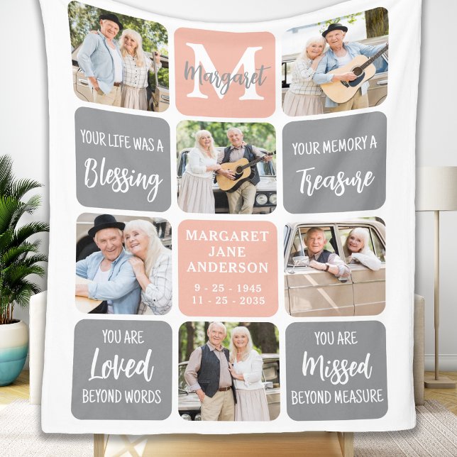 Couverture Polaire Poème commémoratif moderne Personnalisé 6 Photo (Créateur téléchargé)