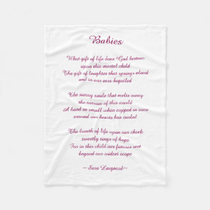 Couverture Polaire Poème de bébés