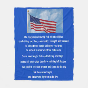 Couverture Polaire Poème de drapeau américain