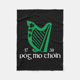 Couverture Polaire Póg Mo Thóin Irlande Drôle Chanceux Irlandais Vert