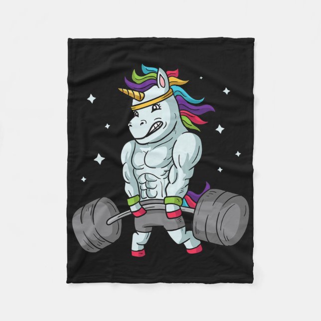 Couverture Polaire Poids Unicorn - Funny Deadlift Et Gym Gif (Devant)