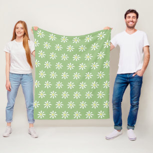 Couverture Polaire Poignée Dainty Daisy (Sage Green & White)