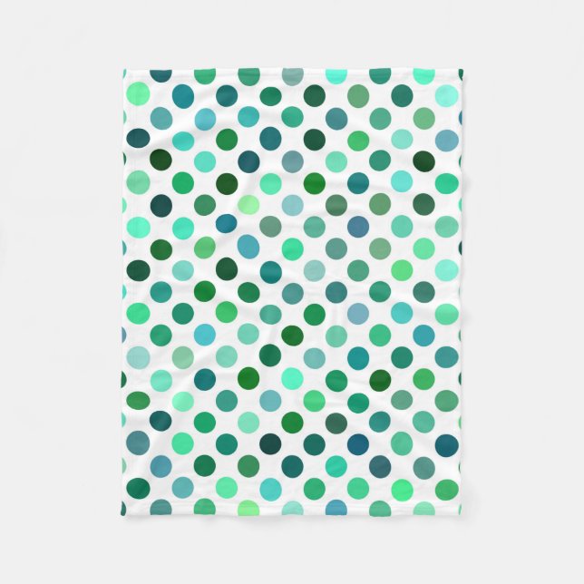 Couverture Polaire Point Polka vert et bleu (Devant)