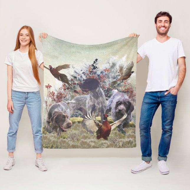 Couverture Polaire Pointer à poil dur allemand (En situation)