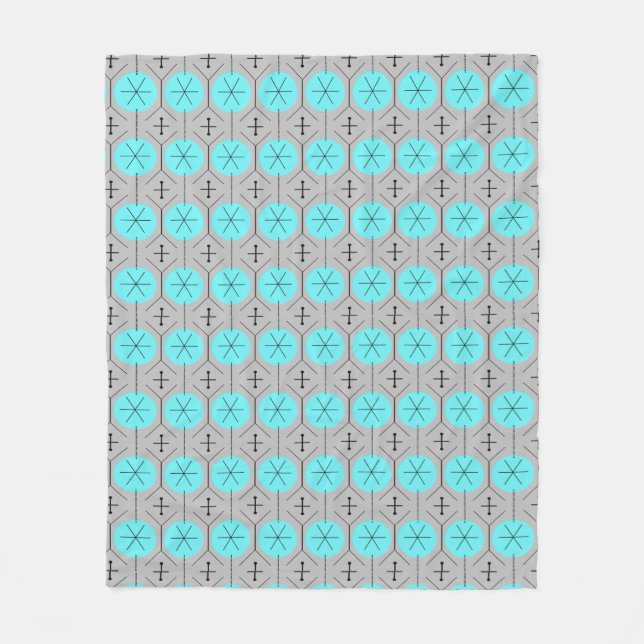 Couverture Polaire Pointes turquoise atomique (Devant)