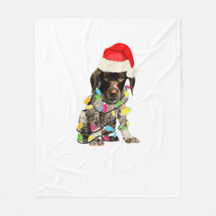 Couverture Polaire Pointeur court allemand Design de Noël