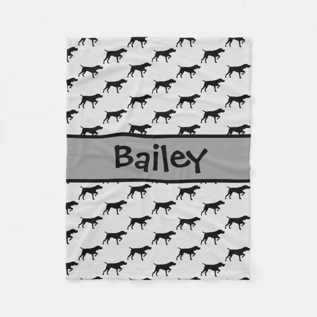 Couverture Polaire Pointeur personnalisé Silhouette de chien (Devant)