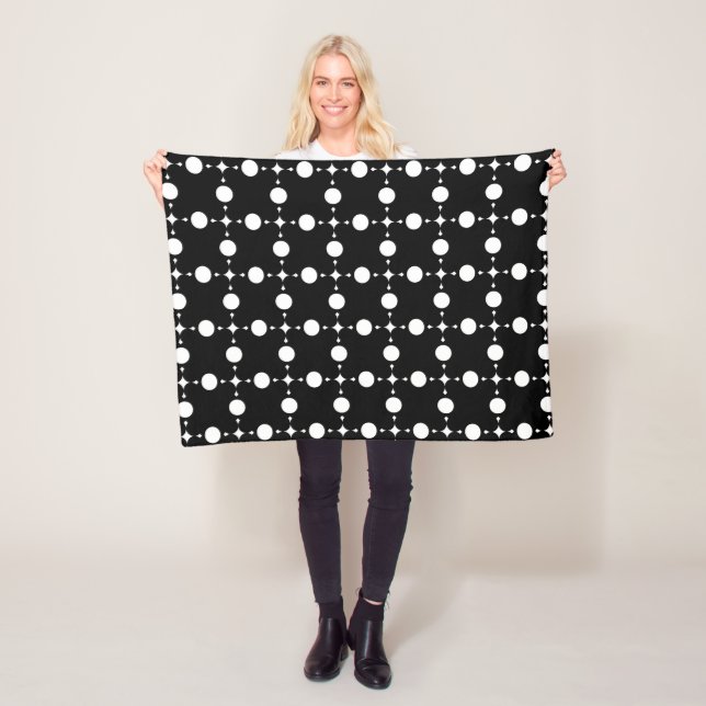 Couverture Polaire Points blancs, Motif à pois, Pois, Pointillé (En situation)