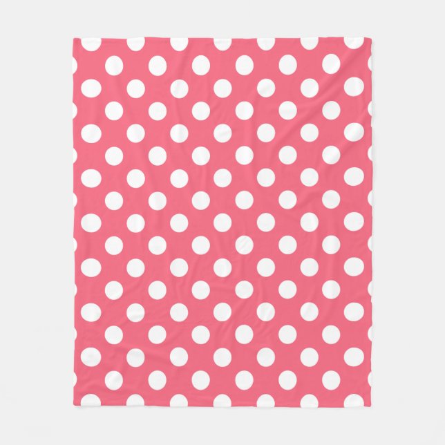 Couverture Polaire Points blancs sur corail (Devant)