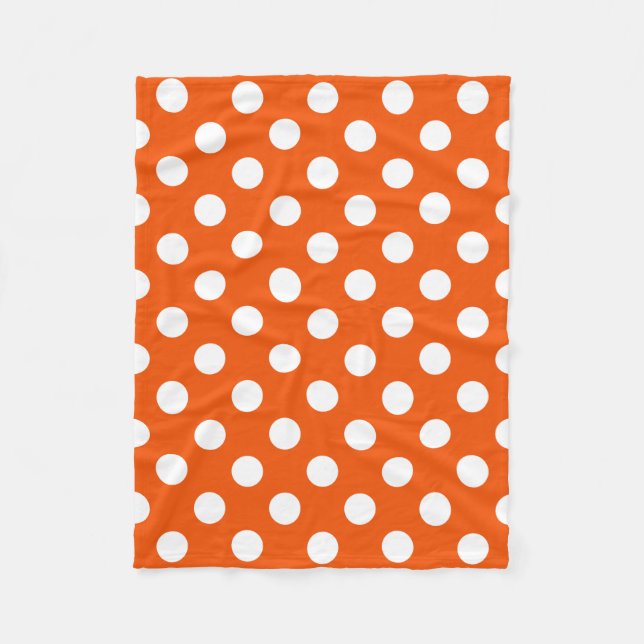 Couverture Polaire Points blancs sur orange (Devant)