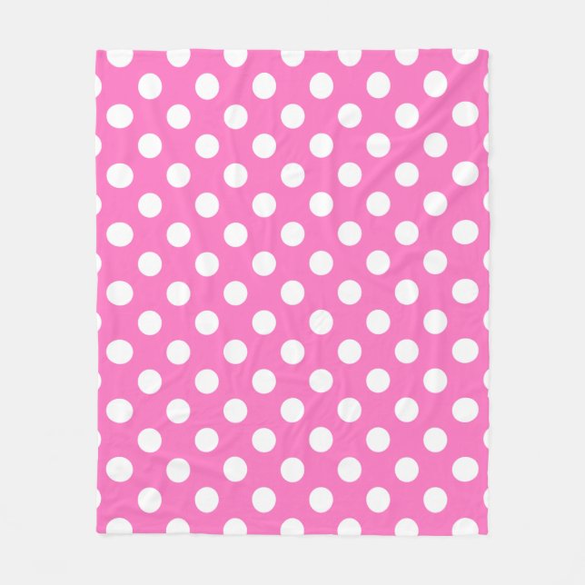 Couverture Polaire Points blancs sur rose (Devant)