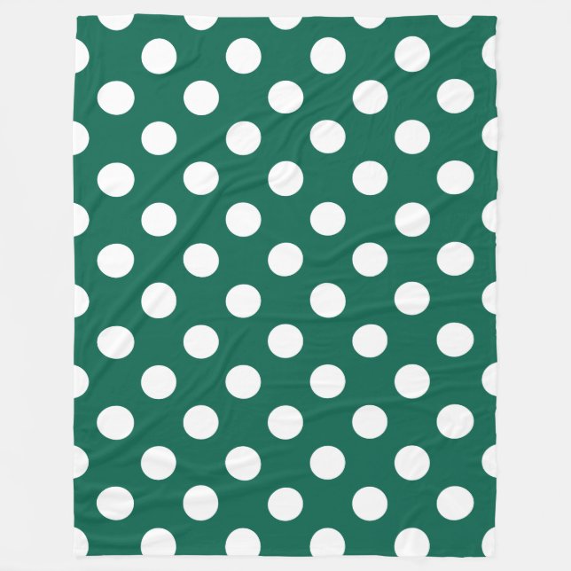 Couverture Polaire Points blancs sur vert sauge (Devant)