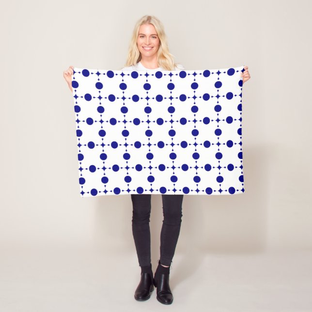 Couverture Polaire Points bleus de marine, Motif à pois, Pois (En situation)
