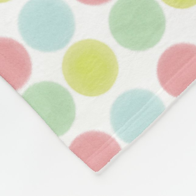 Couverture Polaire Points colorés d'aquarelle Pastel (Coin)