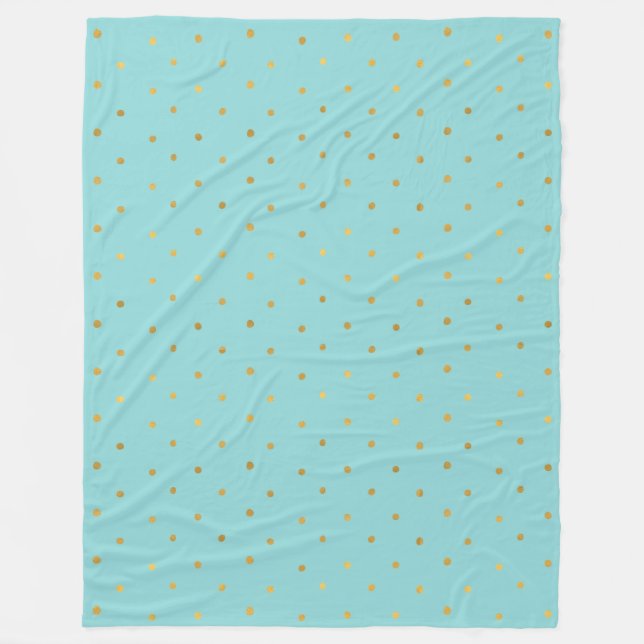 Couverture Polaire Points Gold Confetti Aqua Mint (Devant)