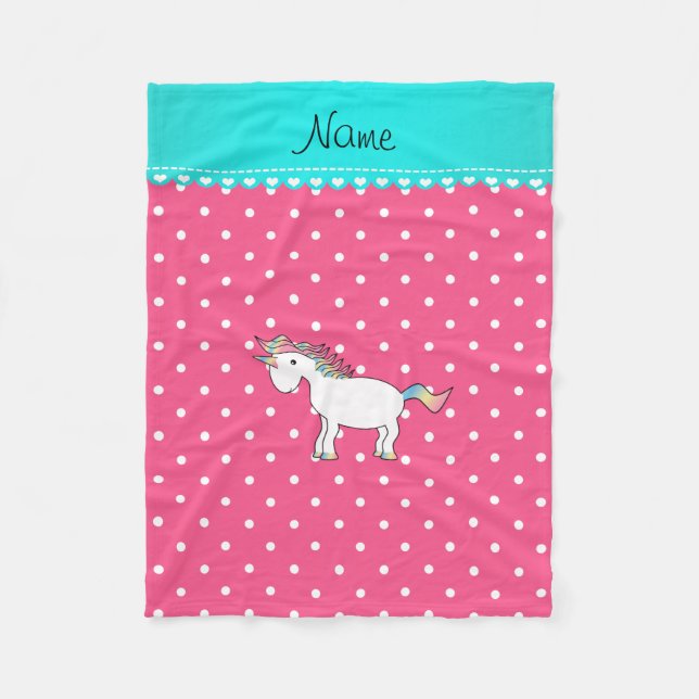Couverture Polaire Points minuscules personnalisés de rose nommé de (Devant)