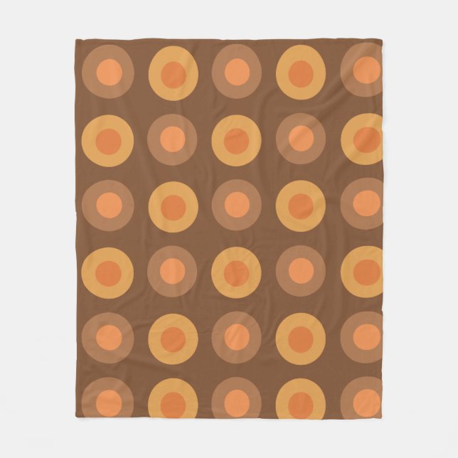 Couverture Polaire Points MiSiècle Rétro Brûlés Orange (Devant)