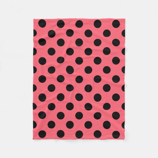 Couverture Polaire Points noirs sur corail (Devant)