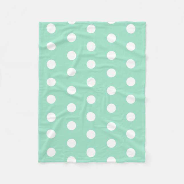 Couverture Polaire Points Poka Verts (Devant)