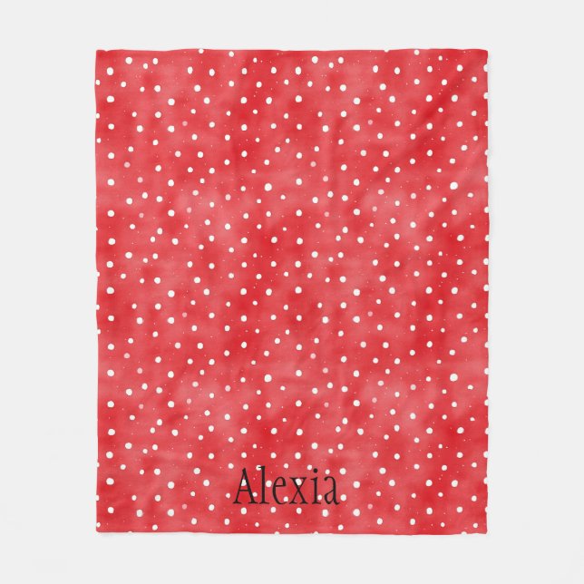 Couverture Polaire Points Rouges Blancs (Devant)
