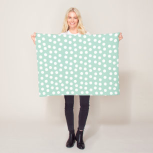 Couverture Polaire Pois à la menthe verte