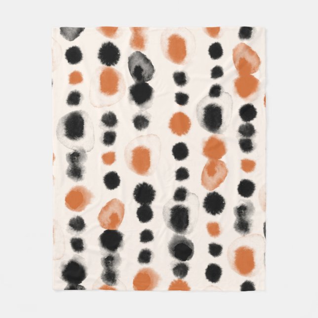 Couverture Polaire Pois Abstraits : Géométrie aquarelle. (Devant)