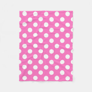 Couverture Polaire Pois blanc sur le rose