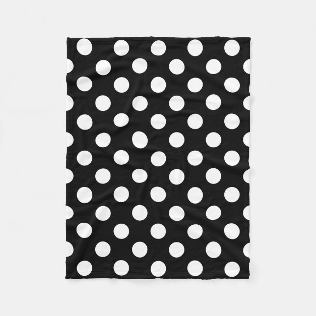Couverture Polaire pois blancs en noir (Devant)