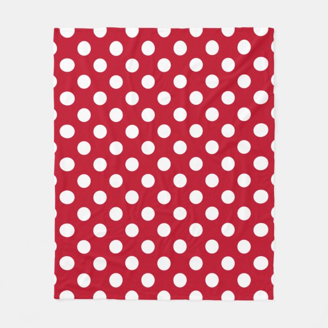 Couverture Polaire pois blancs en rouge (Devant)