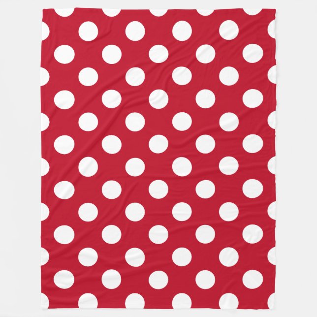 Couverture Polaire pois blancs en rouge (Devant)