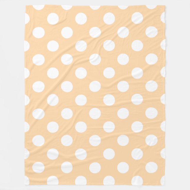 Couverture Polaire Pois blancs sur beige (Devant)