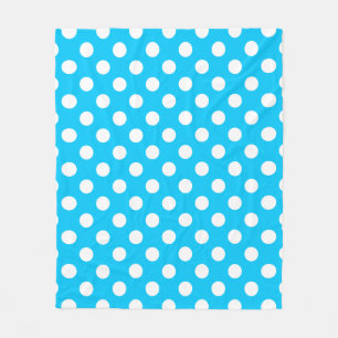 Couverture Polaire Pois blancs sur bleu électrique