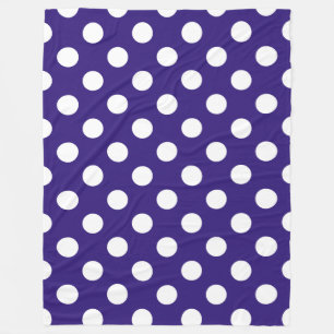 Couverture Polaire Pois blancs sur bleu foncé