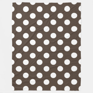 Couverture Polaire Pois blancs sur brun