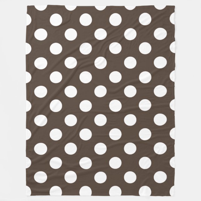 Couverture Polaire Pois blancs sur brun (Devant)
