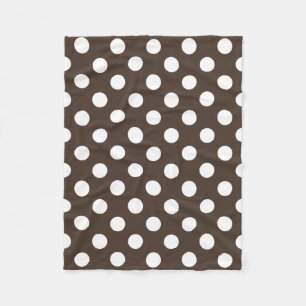 Couverture Polaire Pois blancs sur brun
