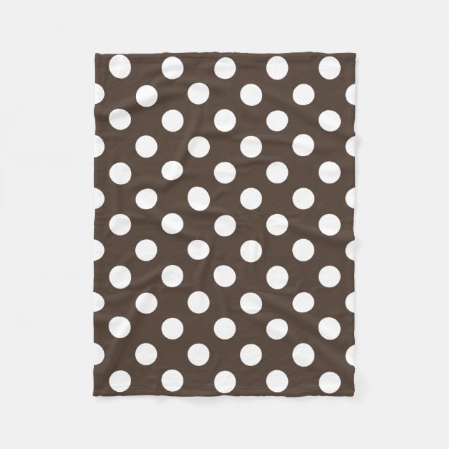 Couverture Polaire Pois blancs sur brun (Devant)