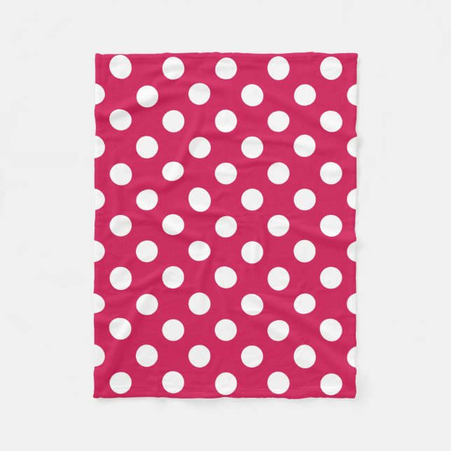 Couverture Polaire Pois blancs sur cerise (Devant)