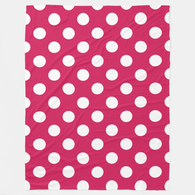 Couverture Polaire Pois blancs sur cerise (Devant)