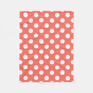 Couverture Polaire Pois blancs sur corail vivant
