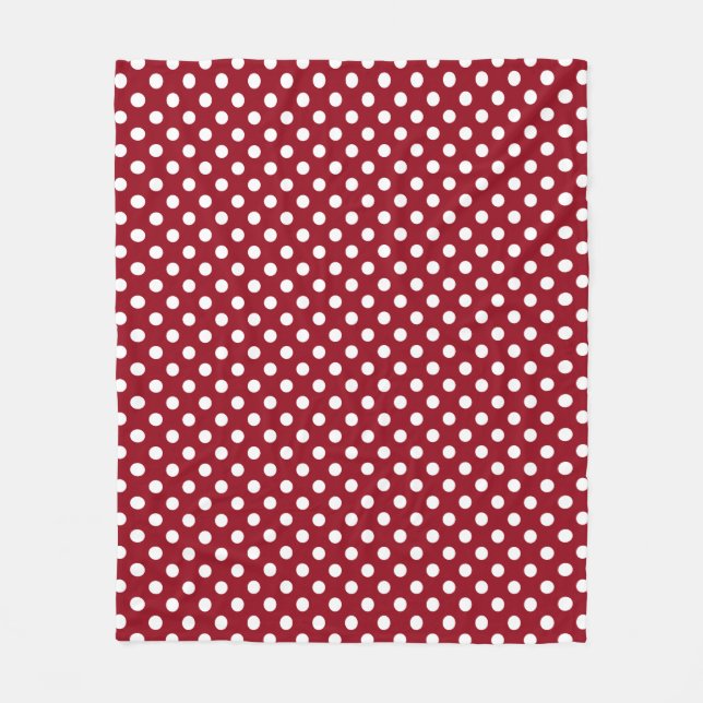 Couverture Polaire Pois blancs sur Crimson Red (Devant)