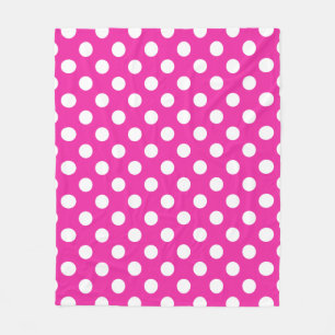 Couverture Polaire Pois blancs sur fuchsia