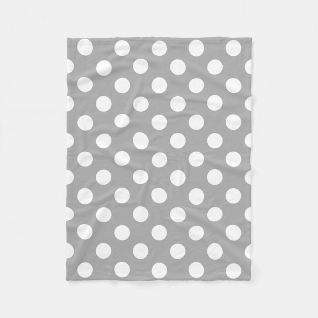 Couverture Polaire Pois blancs sur gris (Devant)
