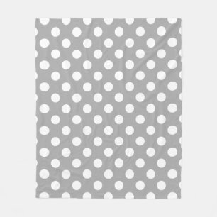 Couverture Polaire Pois blancs sur gris