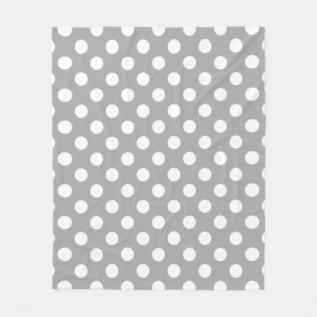 Couverture Polaire Pois blancs sur gris (Devant)