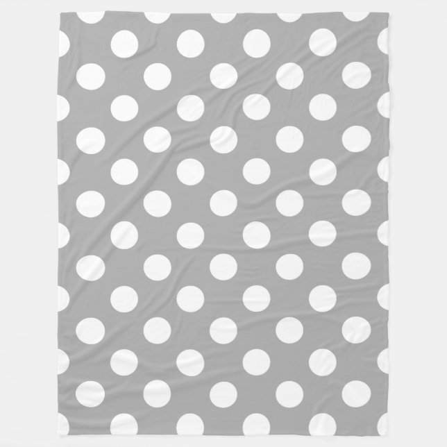 Couverture Polaire Pois blancs sur gris (Devant)