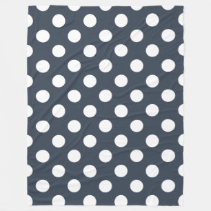 Couverture Polaire Pois blancs sur gris bleu